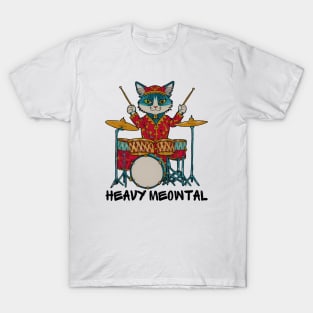 Cat Playing Drums T-Shirt